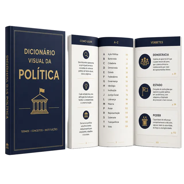 Mockup do bônus: Dicionário visual da política